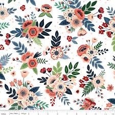 A Spoonful of Sugar - Quilting Cotton Fabric  - Floral - Cloud