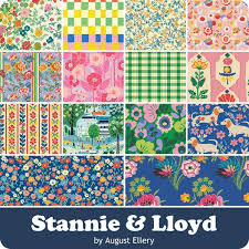 Stannie & Lloyd - Quilting Cotton Fabric - Pemberley Pup - Delft