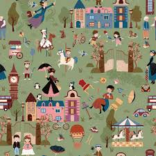 A Spoonful of Sugar - Quilting Cotton Fabric  - Cherry Tree Lane Main - Grass