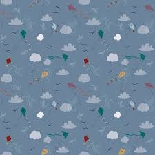 A Spoonful of Sugar - Quilting Cotton Fabric  - Let's Go Fly a Kite - Storm