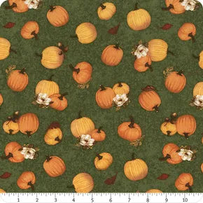 Oh My Gourd! - Quilting Cotton Fabric - Tossed Pumpkins - Green