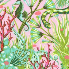 Floral Reef - Quilting Cotton Fabric -Reef What You Sew - Coralline