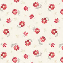 Scarlet Dreams - Quilting Cotton Fabric - Floral Toss - Cream