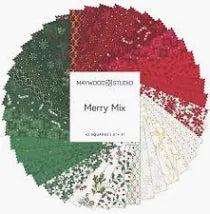 Merry Mix - Quilting Cotton Fabric - 10 Squares - 42 Pieces