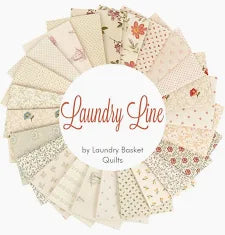 Laundry Line - Quilting Cotton Fabric - Brambleberry Cream - Blue