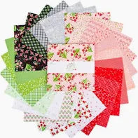 Front Porch - Cotton Fabric - Geometric -Red