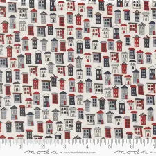 Independence Day - Quilting Cotton - American Houses Novelty - Vanilla