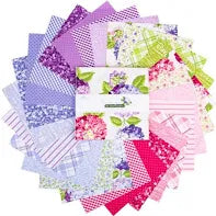 Hydrangeas in the Garden - Cotton Fabric - Allover Floral - Periwinkle - Pearl