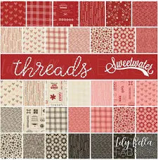 Threads - Quilting Cotton Fabric - Porcelain on Black - Black