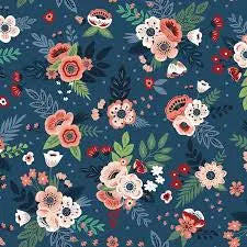 A Spoonful of Sugar - Quilting Cotton Fabric  - Floral - Night
