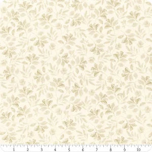 Scarlet Dreams - Quilting Cotton Fabric - Tonal Leaf - Cream